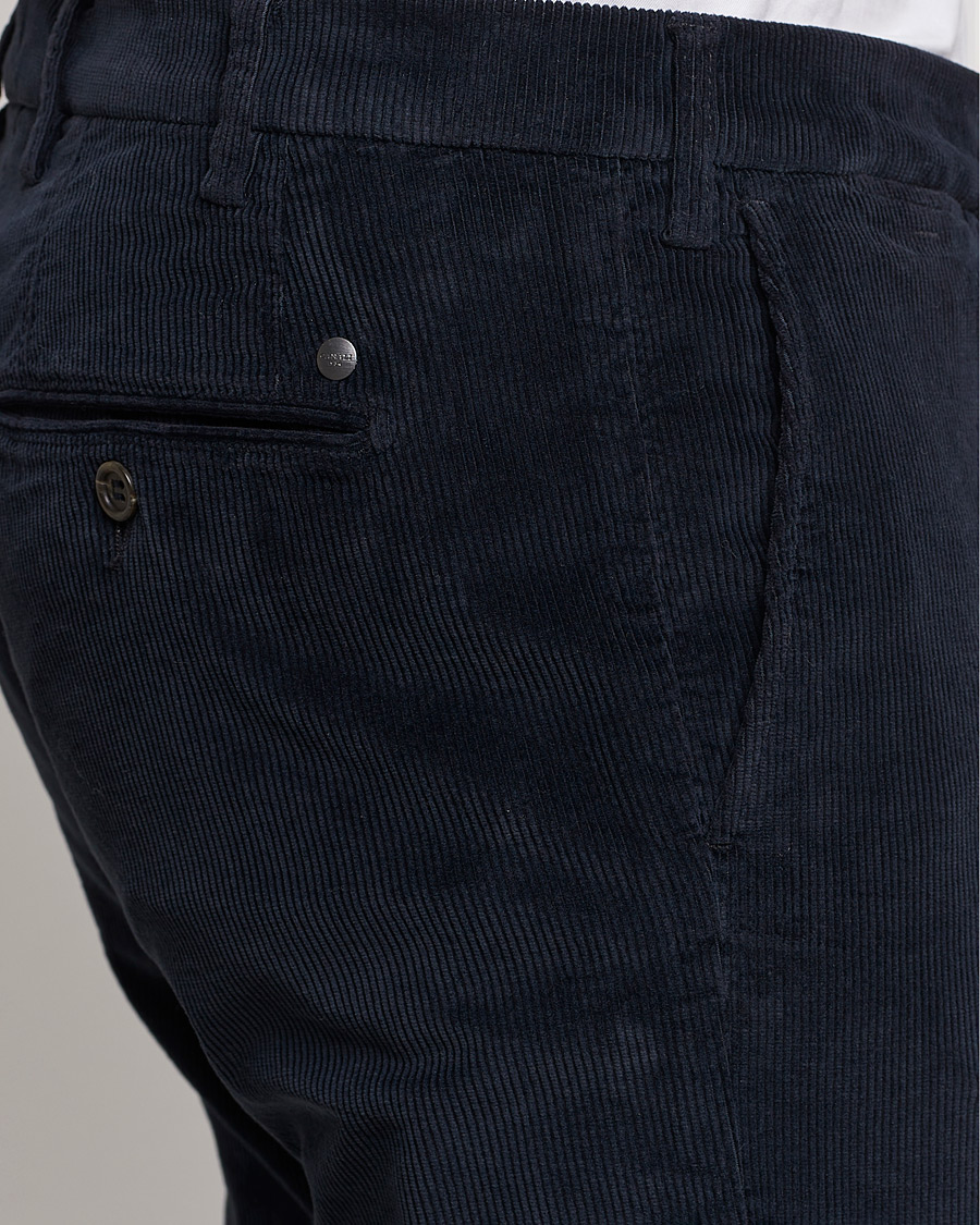 Herre | Bukser | Canali | Slim Fit Corduroy Trousers Navy