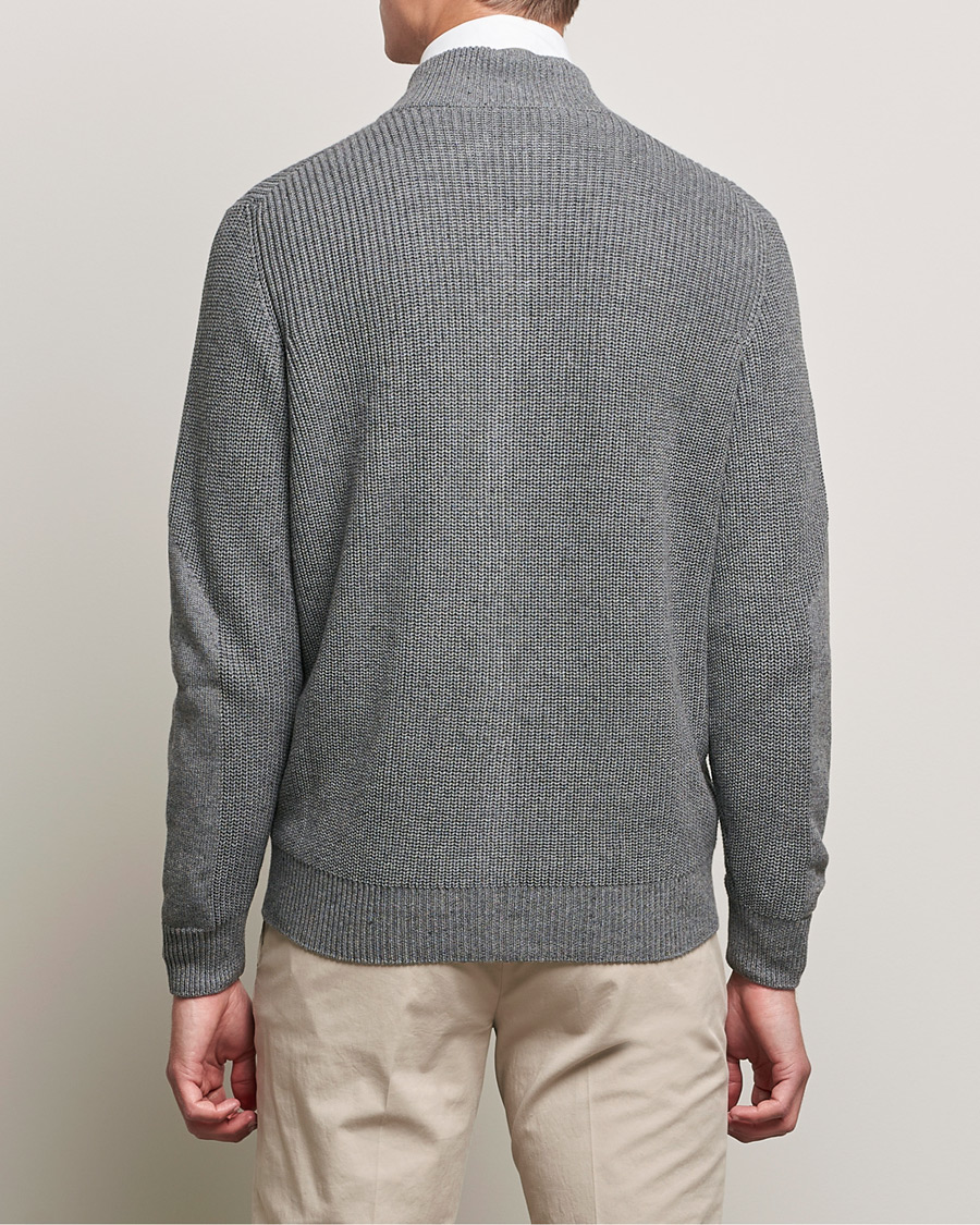 Herre | Trøjer | Canali | Cotton/Cashmere Full Zip Light Grey