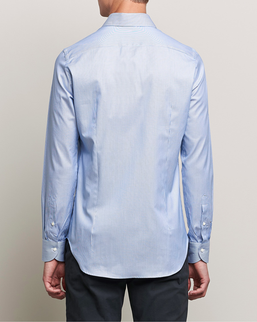 Herre | Skjorter | Canali | Slim Fit Cut Away Shirt Blue Stripe