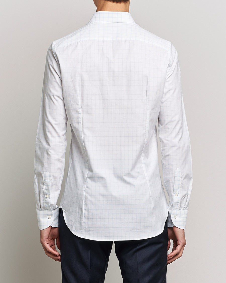 Herre | Skjorter | Canali | Slim Fit Cut Away Shirt Blue Check