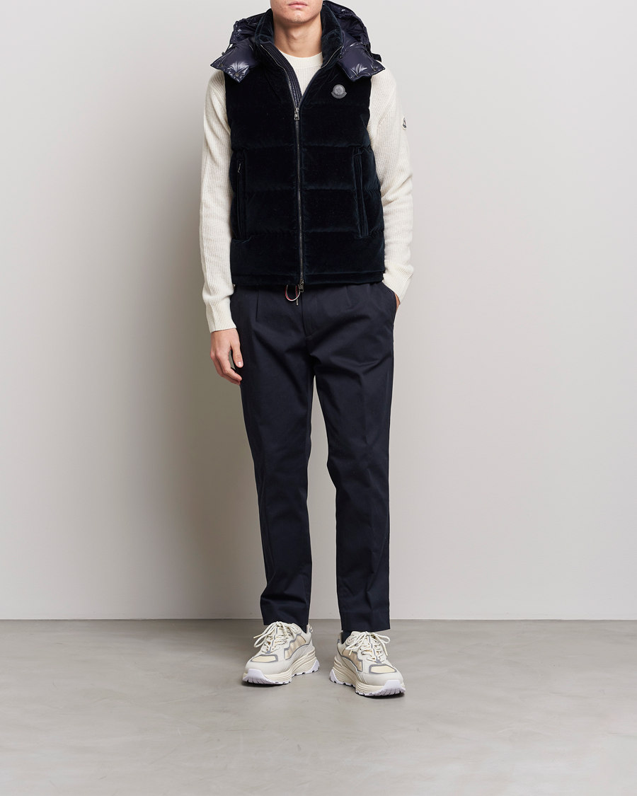 Herre | Jakker | Moncler | Vexin Velvet Down Vest Dark Blue