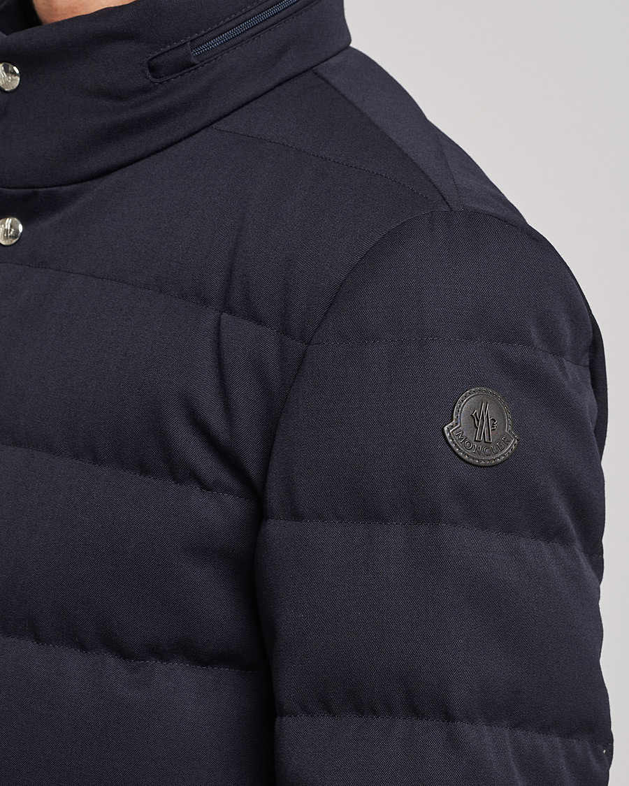 Herre | Jakker | Moncler | Bess Flannel Down Blazer Navy