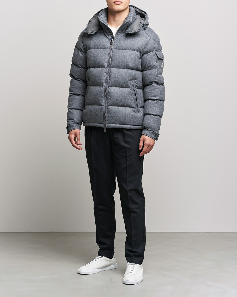 Herre | Jakker | Moncler | Montgenevre Flannel Down Jacket Grey Melange