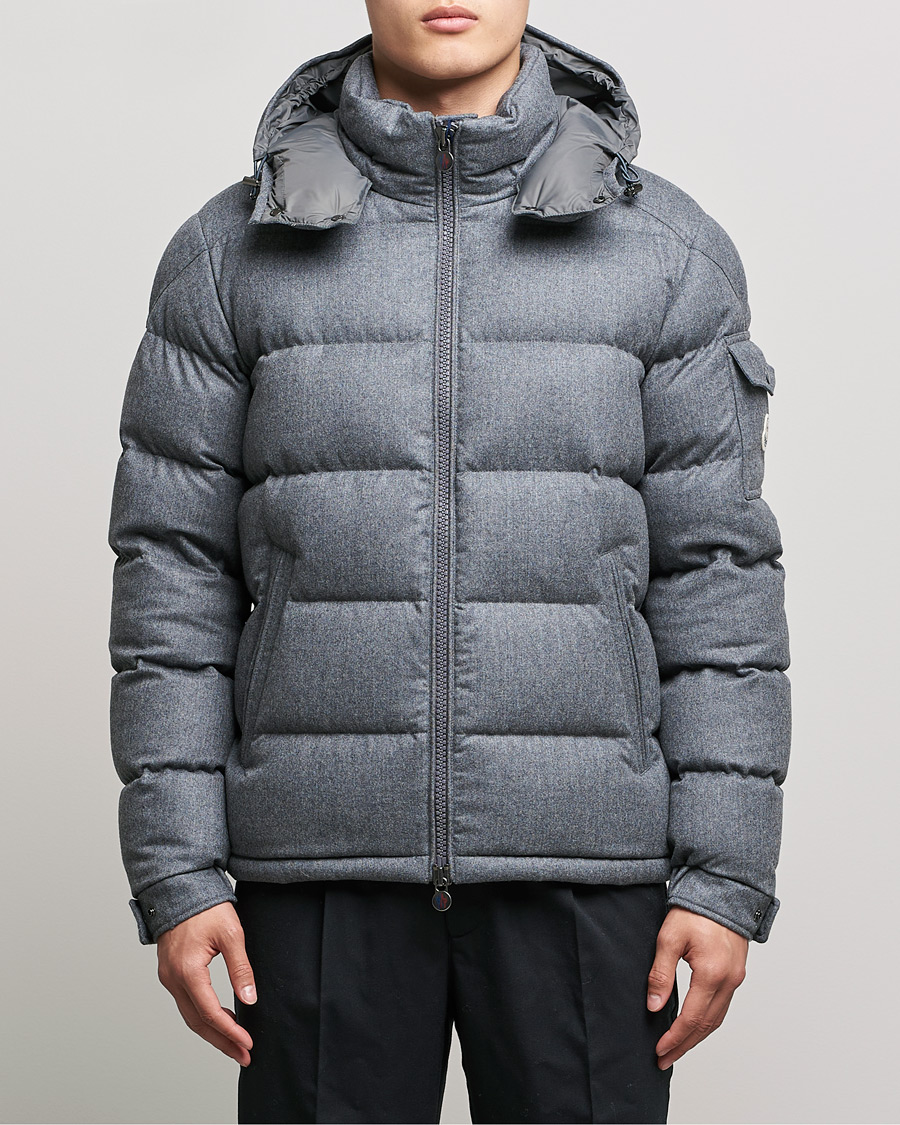 Herre | Jakker | Moncler | Montgenevre Flannel Down Jacket Grey Melange