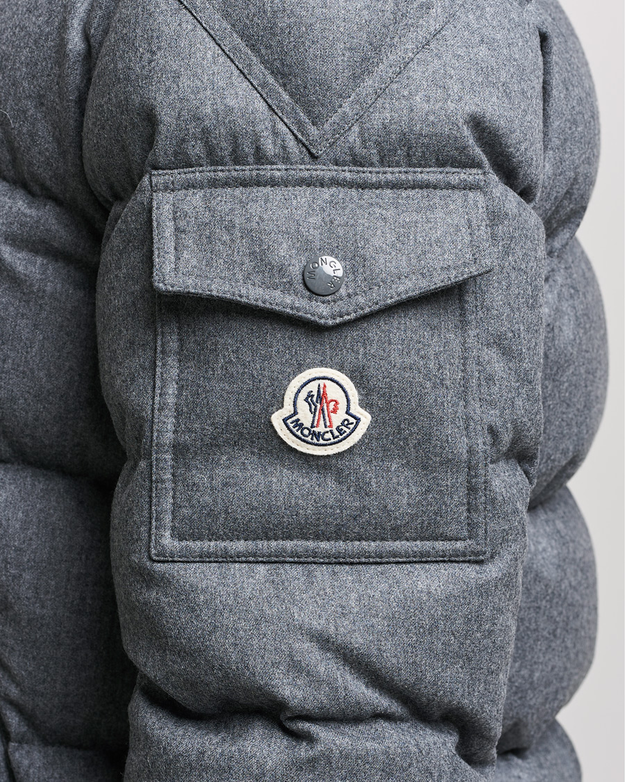 Herre | Jakker | Moncler | Montgenevre Flannel Down Jacket Grey Melange
