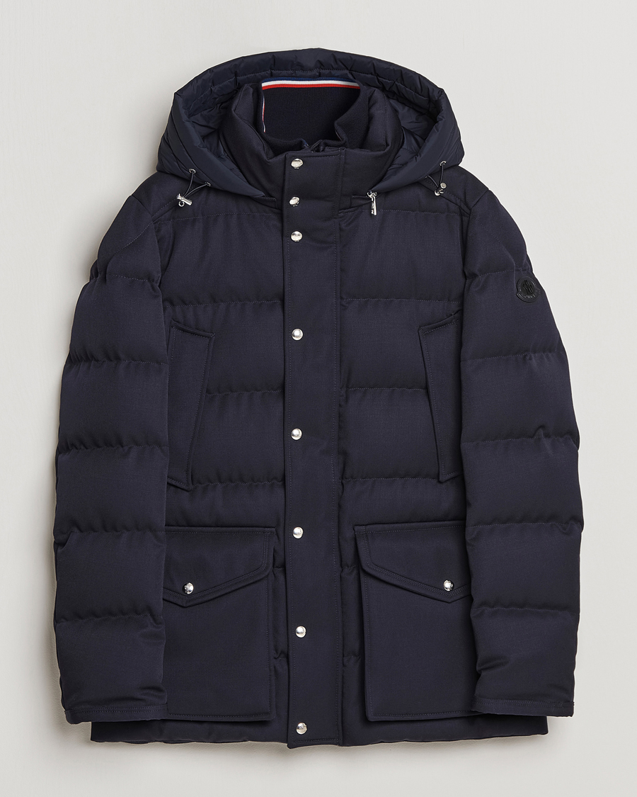 Herre | Jakker | Moncler | Solidage Flannel Down Parka Navy