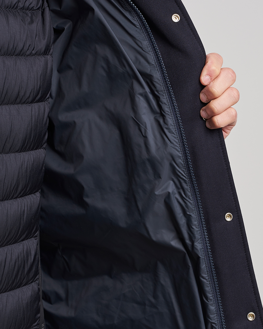 Herre | Jakker | Moncler | Solidage Flannel Down Parka Navy