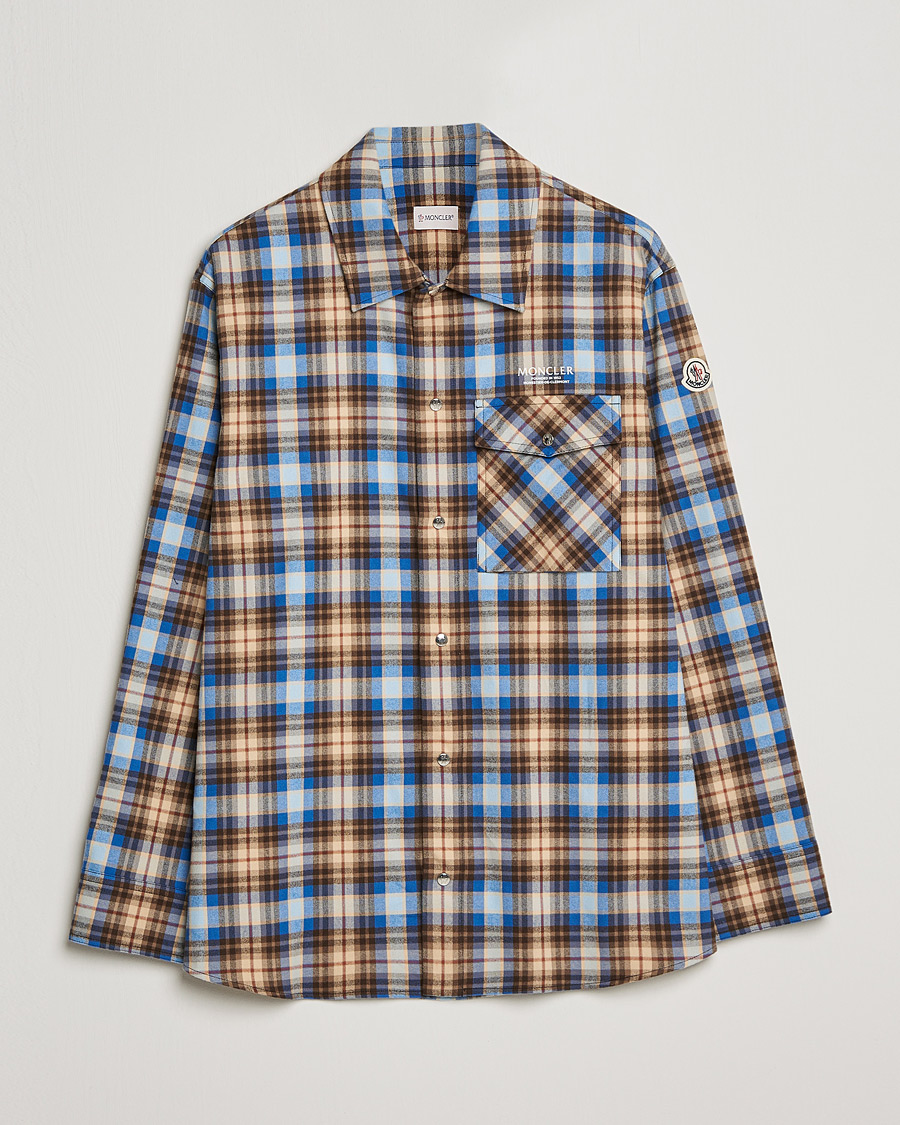 Herre | Skjorter | Moncler | Checked Overshirt Beige