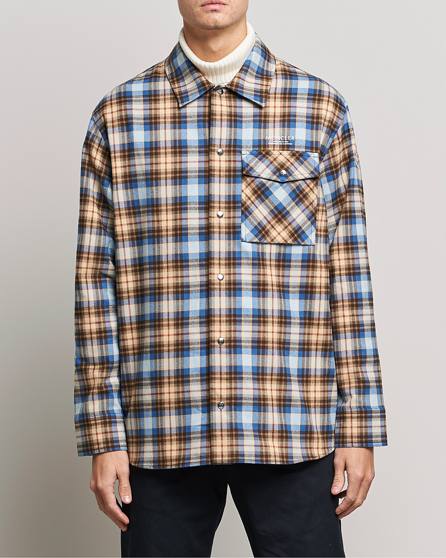 Herre | Skjorter | Moncler | Checked Overshirt Beige
