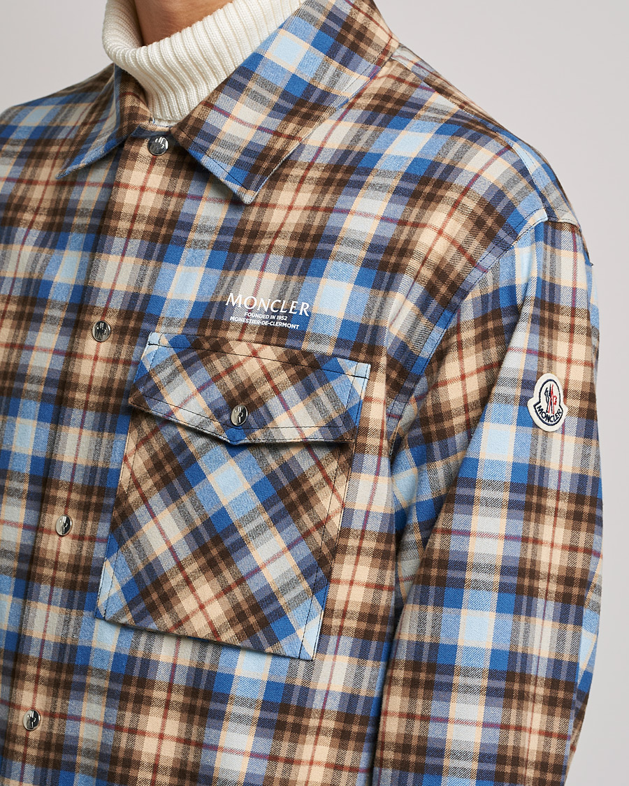 Herre | Skjorter | Moncler | Checked Overshirt Beige