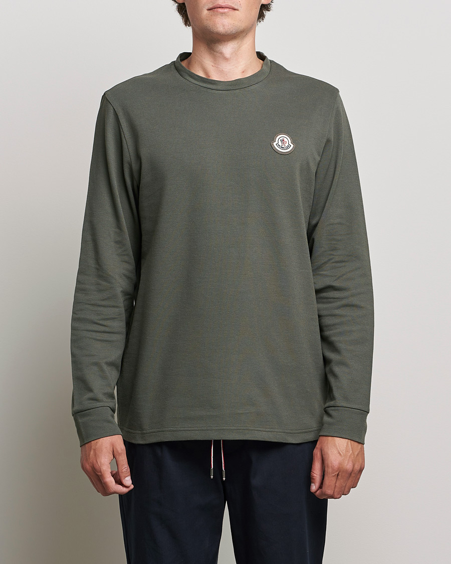Herre | Langærmede t-shirts | Moncler | Long Sleeve Logo Patch T-Shirt Grey