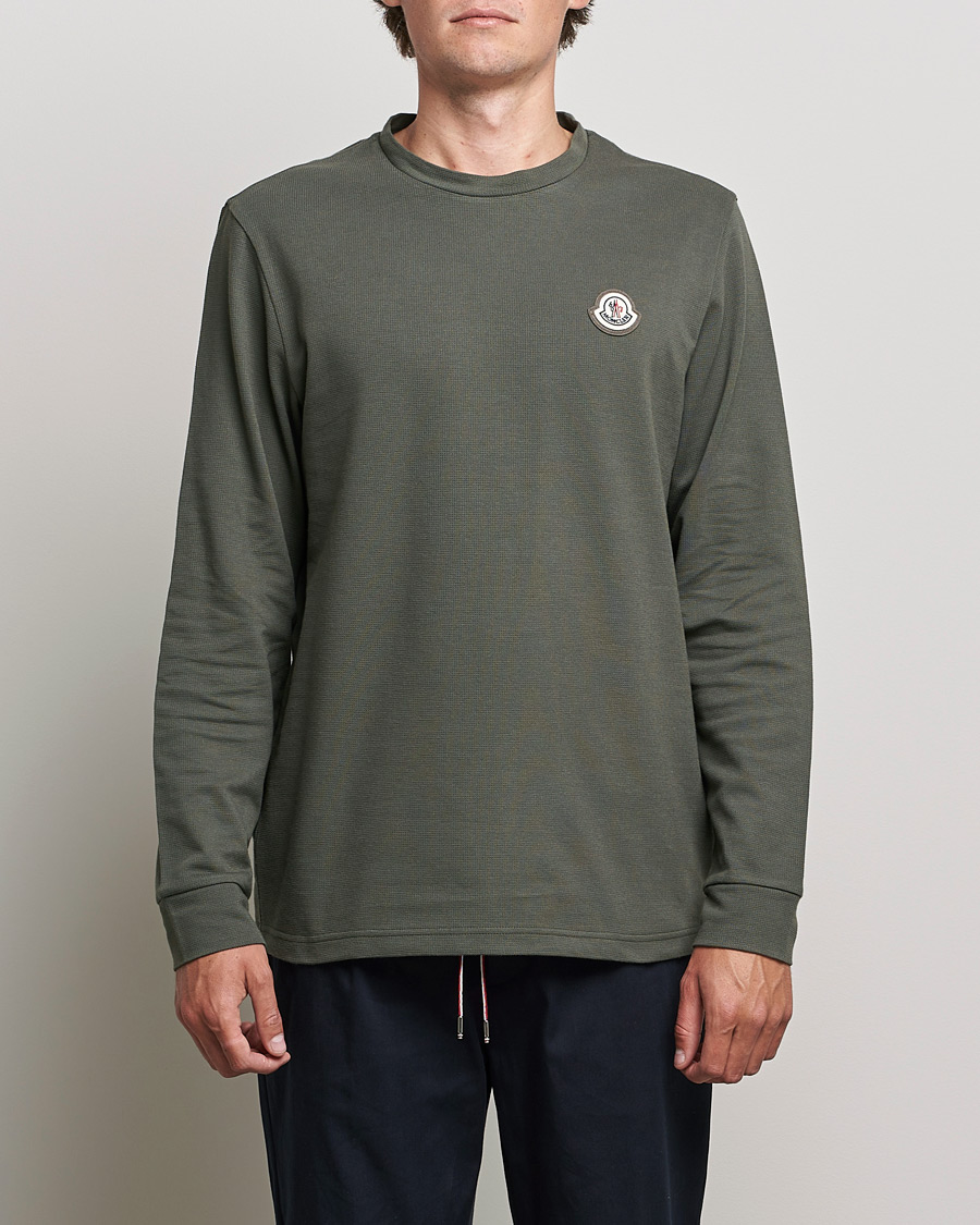 Herre | Langærmede t-shirts | Moncler | Long Sleeve Logo Patch T-Shirt Grey