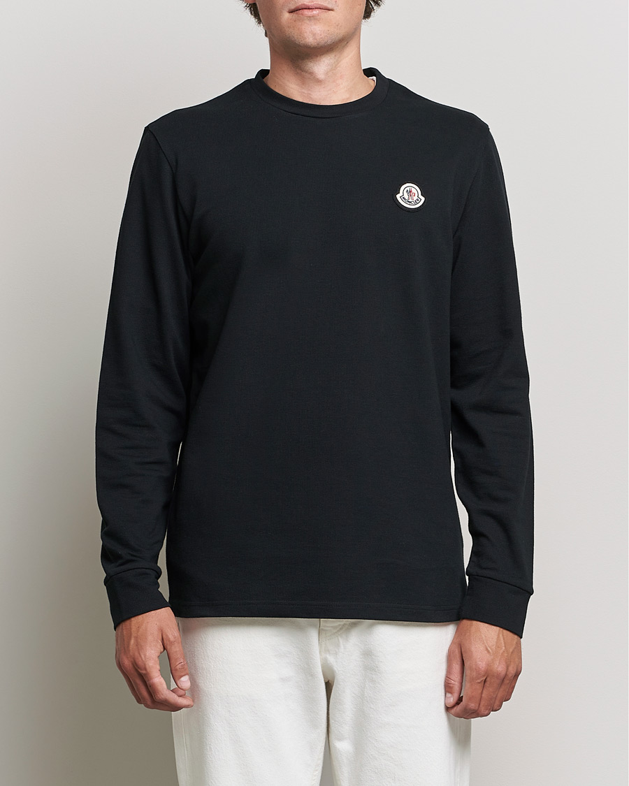 Herre | Langærmede t-shirts | Moncler | Long Sleeve Logo Patch T-Shirt Black