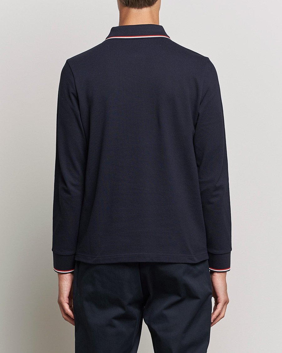 Herre | Trøjer | Moncler | Long Sleeve Logo Tipped Polo Navy