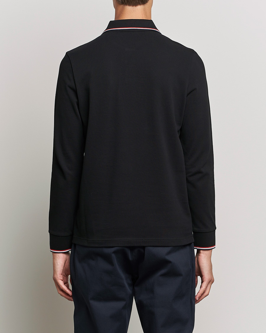 Herre | Trøjer | Moncler | Contrast Rib Long Sleeve Polo Black