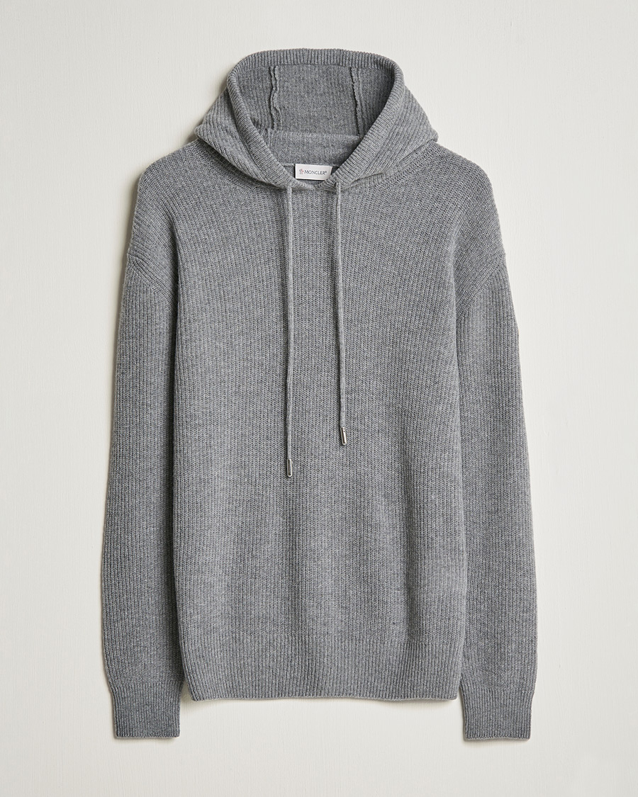 Herre | Trøjer | Moncler | Cashmere Hoodie Grey Melange