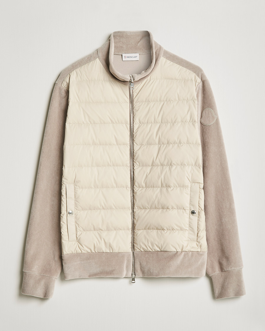 Herre | Trøjer | Moncler | Corduroy Zip Cardigan Light Beige
