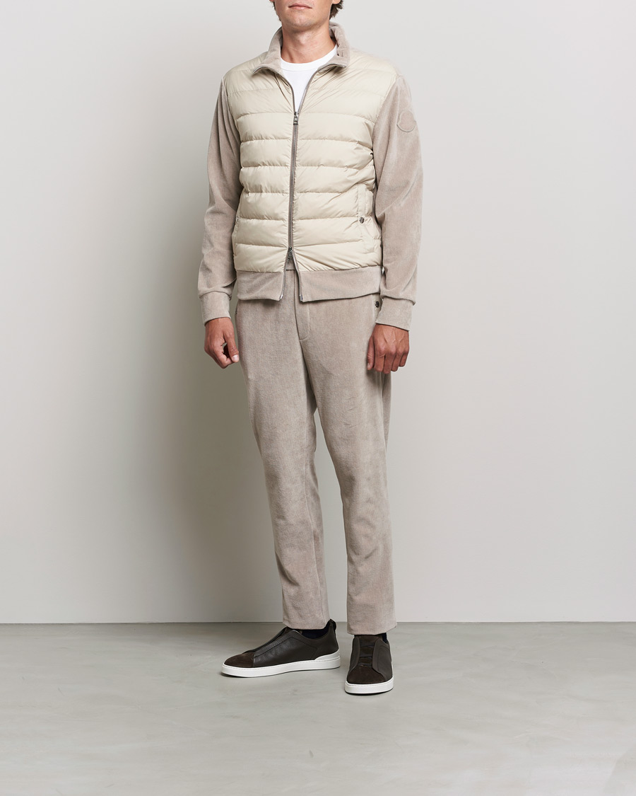 Herre | Trøjer | Moncler | Corduroy Zip Cardigan Light Beige