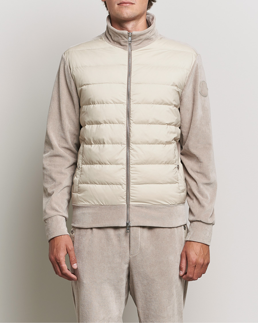 Herre | Trøjer | Moncler | Corduroy Zip Cardigan Light Beige