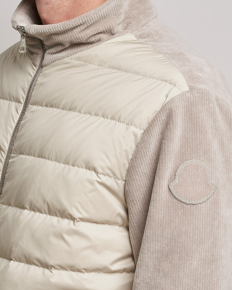 Herre | Trøjer | Moncler | Corduroy Zip Cardigan Light Beige
