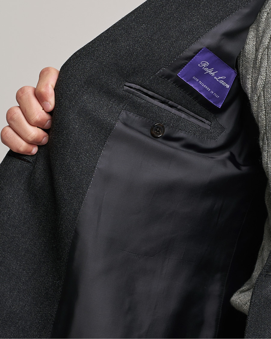 Herre | Blazere & jakker | Ralph Lauren Purple Label | Double Breasted Flannel Sportcoat Dark Grey