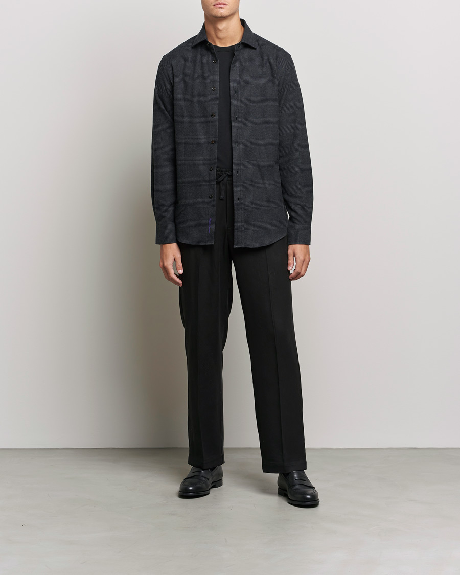 Herre | Skjorter | Ralph Lauren Purple Label | Flannel Sport Shirt Dark Grey
