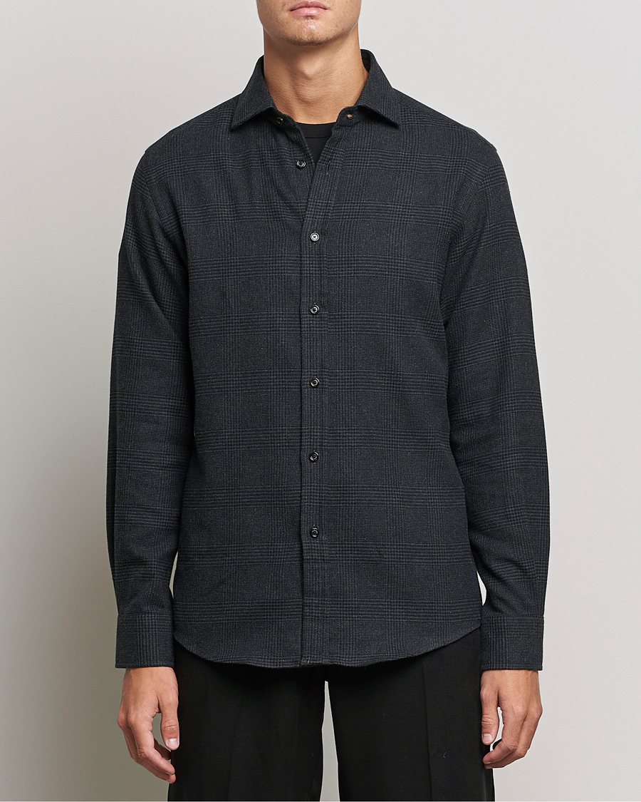 Herre | Skjorter | Ralph Lauren Purple Label | Flannel Sport Shirt Dark Grey