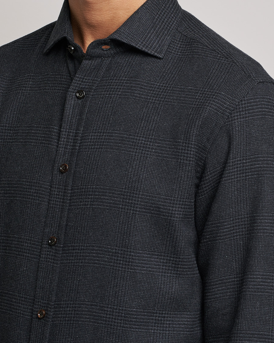 Herre | Skjorter | Ralph Lauren Purple Label | Flannel Sport Shirt Dark Grey