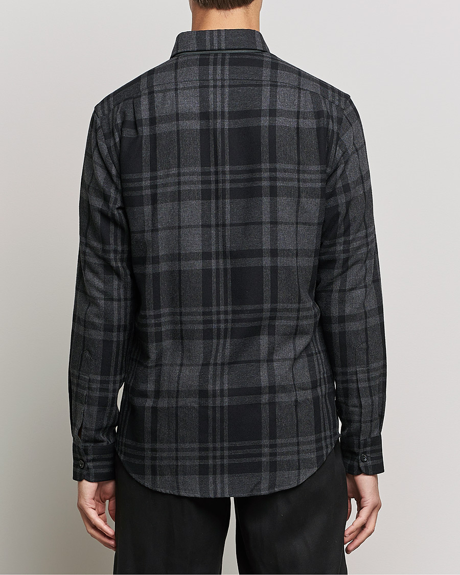 Herre | Skjorter | Ralph Lauren Purple Label | Glencheck Wool Overshirt Dark Grey