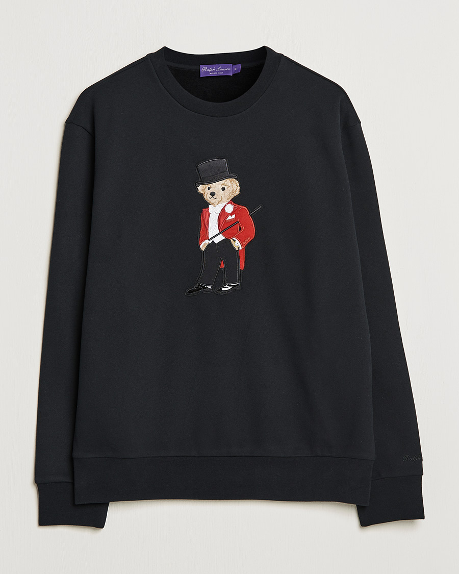 Herre | Trøjer | Ralph Lauren Purple Label | Lux Fleece Bear Sweatshirt Black