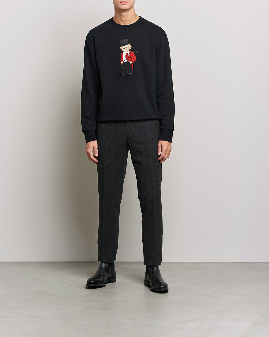 Herre | Trøjer | Ralph Lauren Purple Label | Lux Fleece Bear Sweatshirt Black