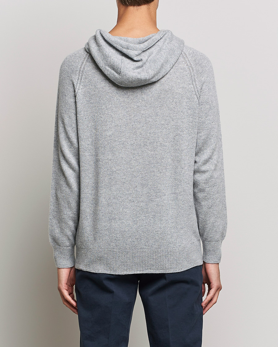 Herre | Trøjer | Johnstons of Elgin | Seamless Cashmere Hoodie Silver