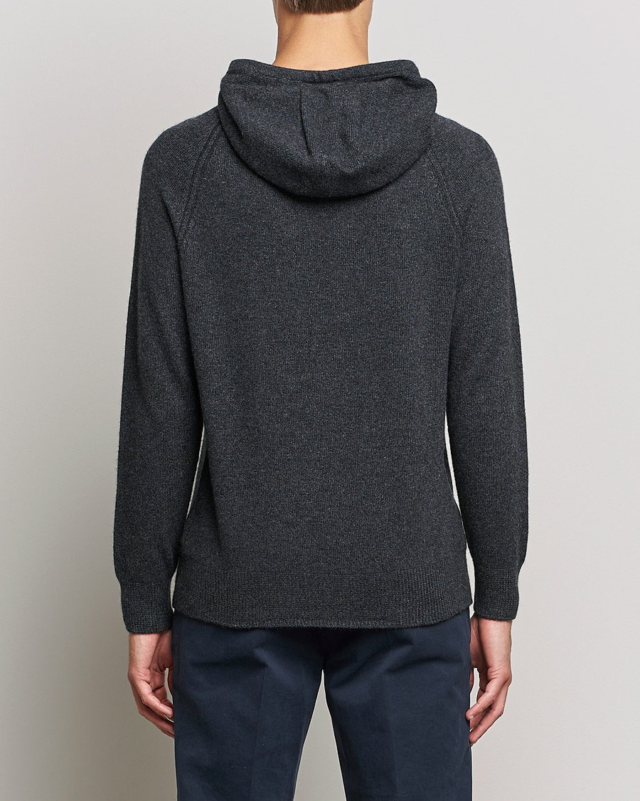 Herre | Trøjer | Johnstons of Elgin | Seamless Cashmere Hoodie Carbon