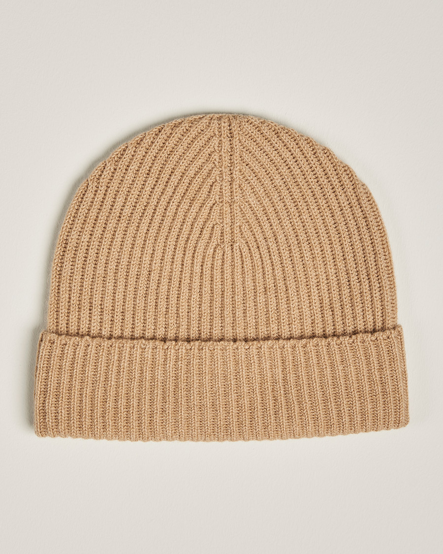 Herre | Johnstons of Elgin Cashmere Ribbed Hat Camel | Johnstons of Elgin | Cashmere Ribbed Hat Camel