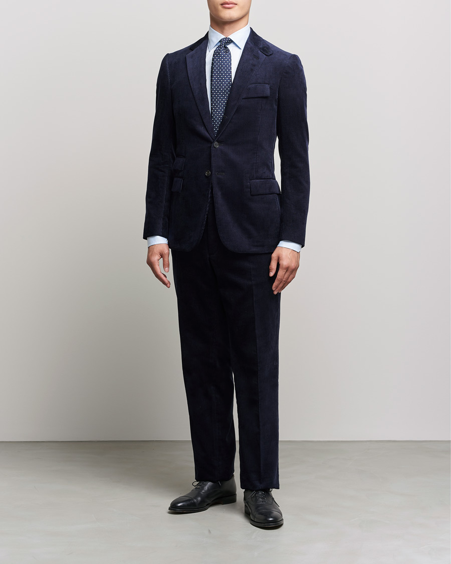 Herre | Blazere & jakker | Ralph Lauren Purple Label | Wale Corduroy Blazer Chairman Navy