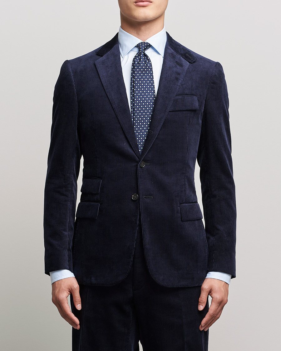 Herre | Blazere & jakker | Ralph Lauren Purple Label | Wale Corduroy Blazer Chairman Navy