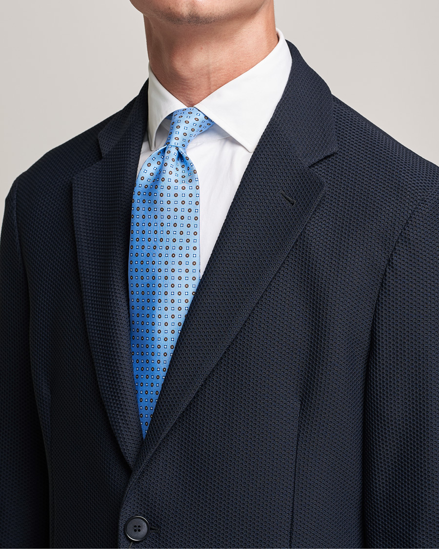 Herre | E. Marinella | E. Marinella | 3-Fold Micro Dot Silk Tie Light Blue