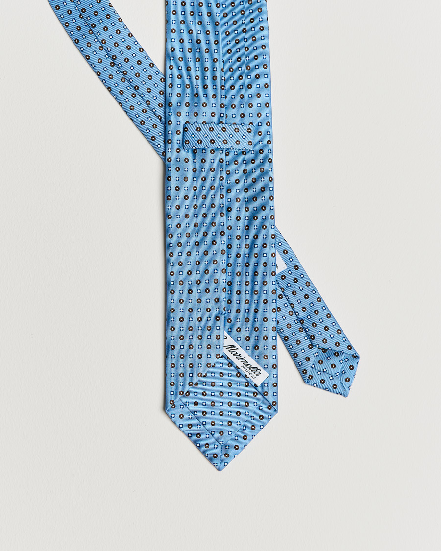 Herre | E. Marinella 3-Fold Micro Dot Silk Tie Light Blue | E. Marinella | 3-Fold Micro Dot Silk Tie Light Blue