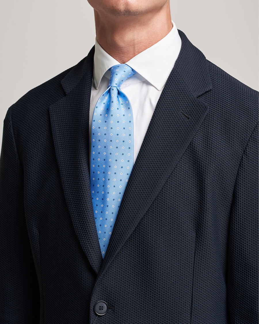 Herre | E. Marinella 3-Fold Flower Silk Tie Light Blue | E. Marinella | 3-Fold Flower Silk Tie Light Blue