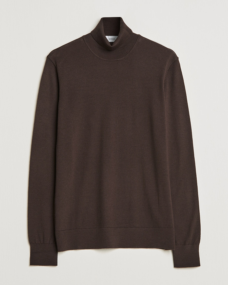 Herre | Trøjer | Samsøe Samsøe | Samsøe & Samsøe Flemming Superfine Merino Wool Roll Neck Mole