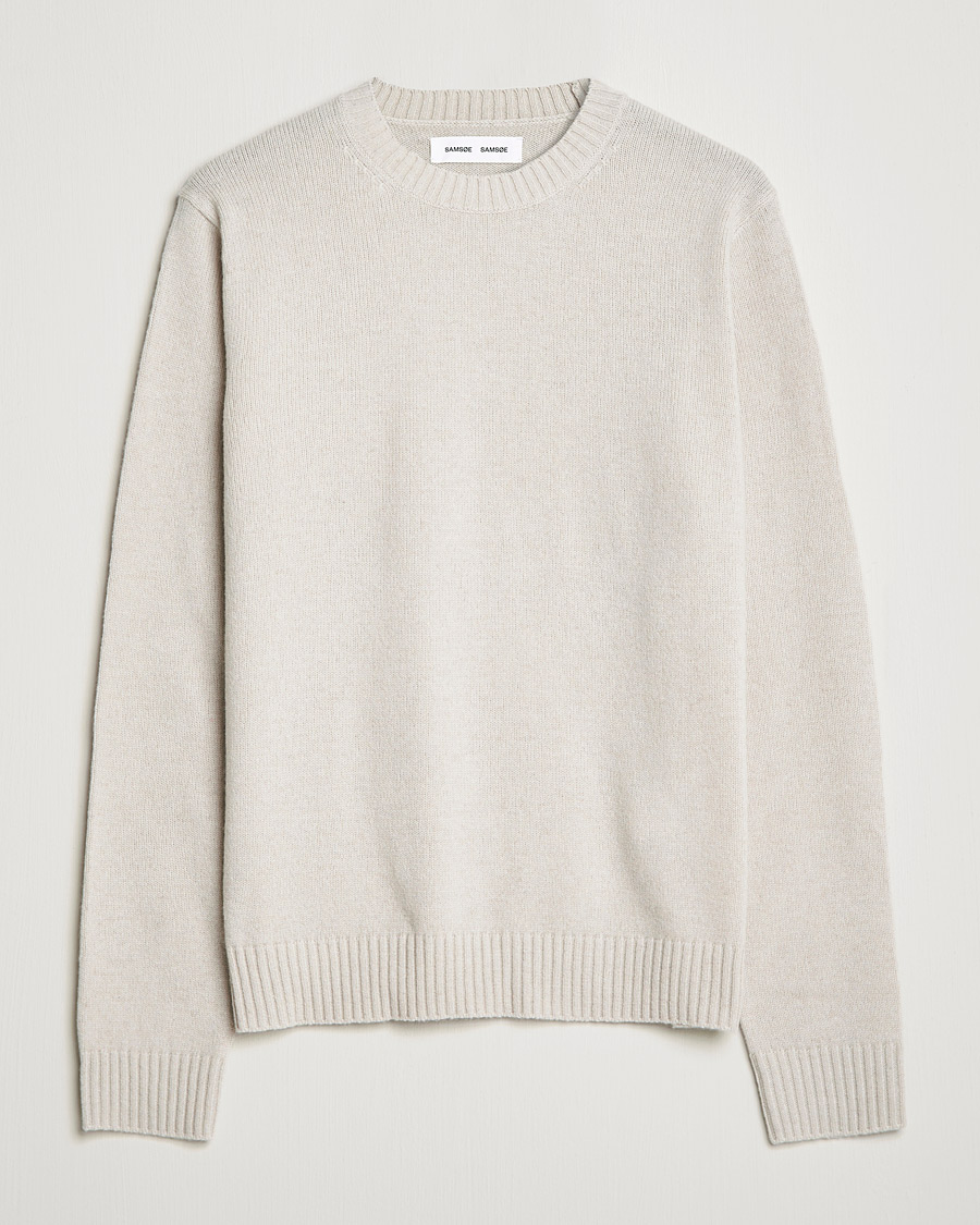 Herre | Trøjer | Samsøe Samsøe | Samsøe & Samsøe Syllie Wool Crew Neck Oatmeal