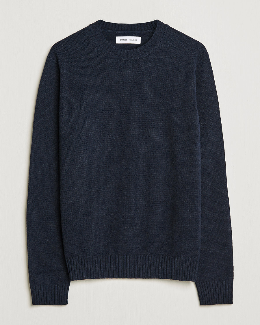 Herre | Trøjer | Samsøe Samsøe | Sylli Wool Crew Neck Salute Navy