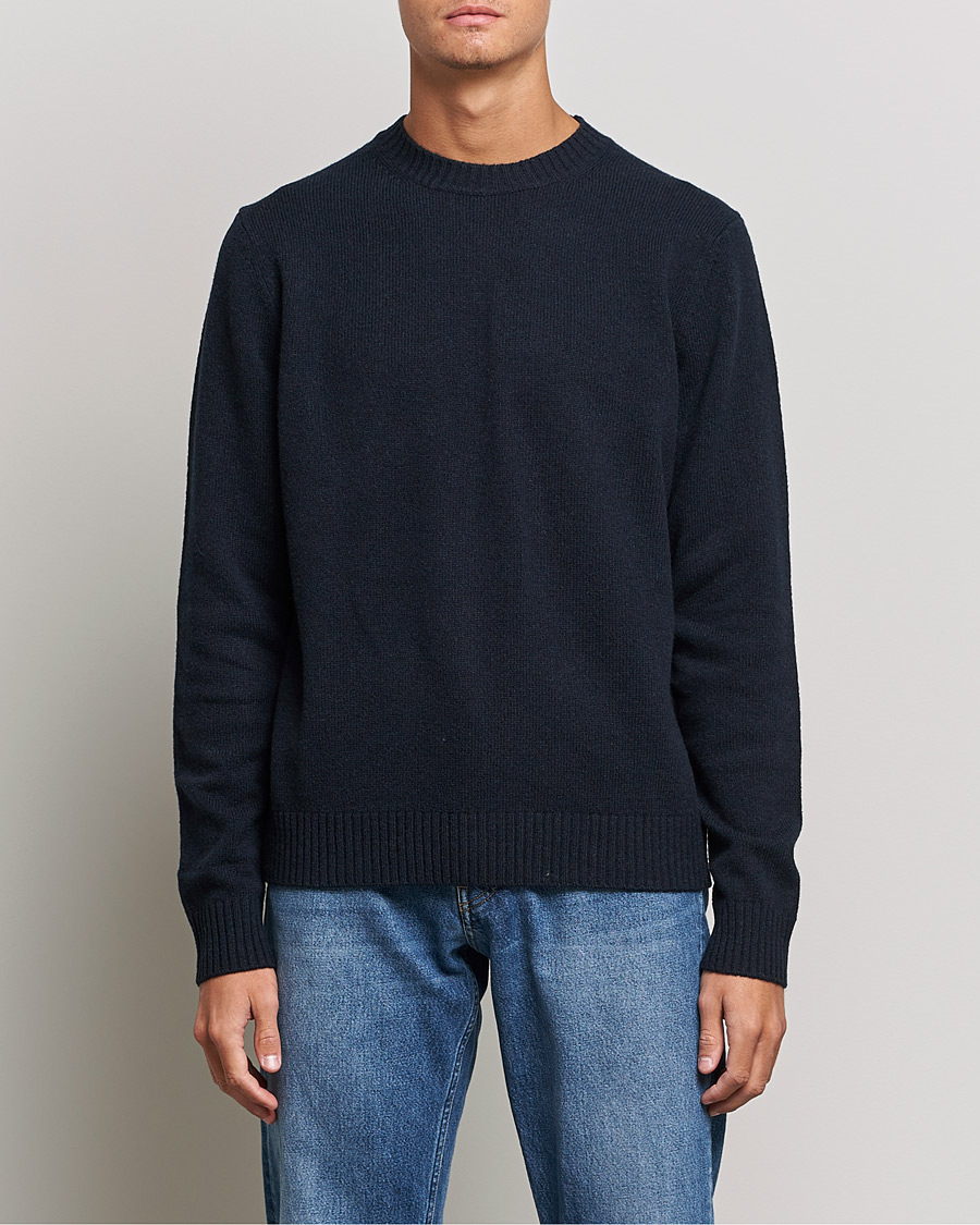 Herre | Trøjer | Samsøe Samsøe | Sylli Wool Crew Neck Salute Navy