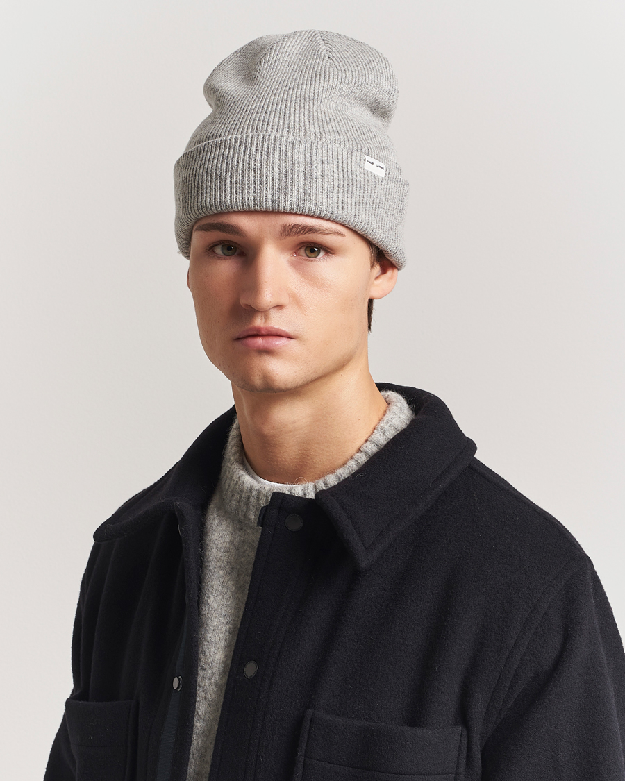 Herre | Samsøe & Samsøe | Samsøe & Samsøe | Lambswool Beanie Grey Melange