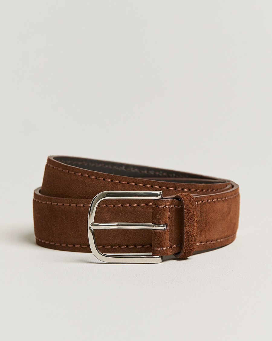 Herre | Orciani Suede Belt 3,5 cm Cognac | Orciani | Suede Belt 3,5 cm Cognac