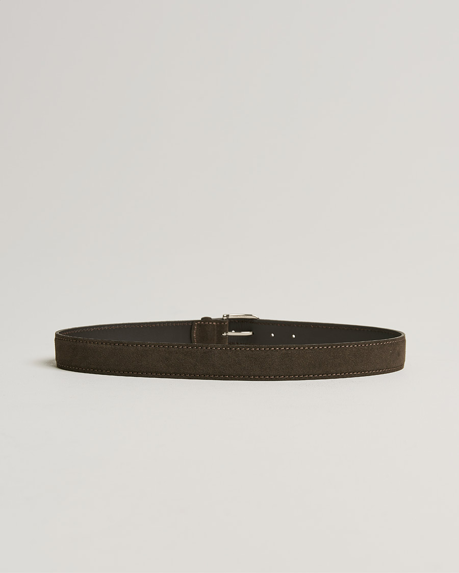 Herre | Orciani Suede Belt 3,5 cm Dark Brown | Orciani | Suede Belt 3,5 cm Dark Brown