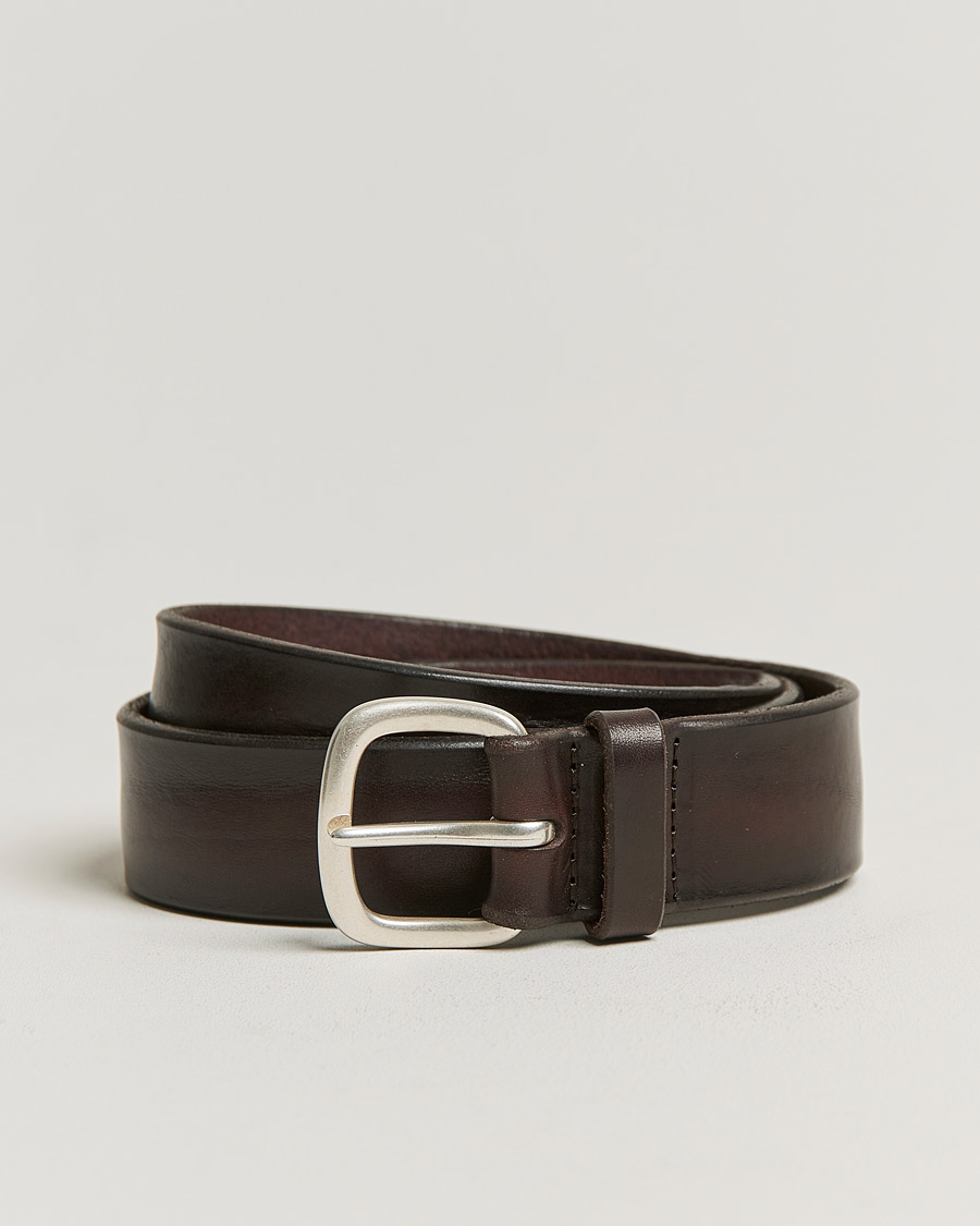 Herre | Orciani Vachetta Belt 3,5 cm Dark Brown | Orciani | Vachetta Belt 3,5 cm Dark Brown