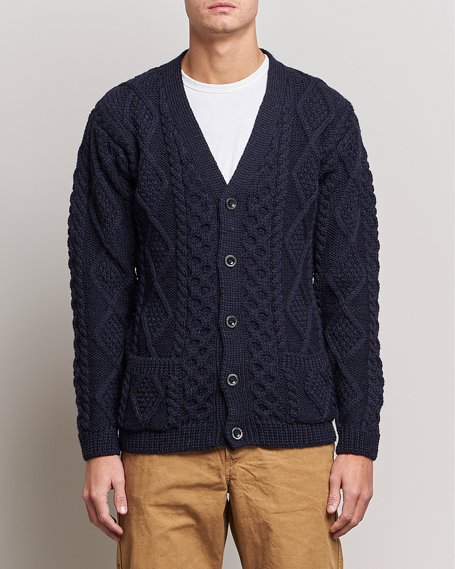 Herre | Trøjer | Howlin' | Cable Knitted Wool Cardigan Navy