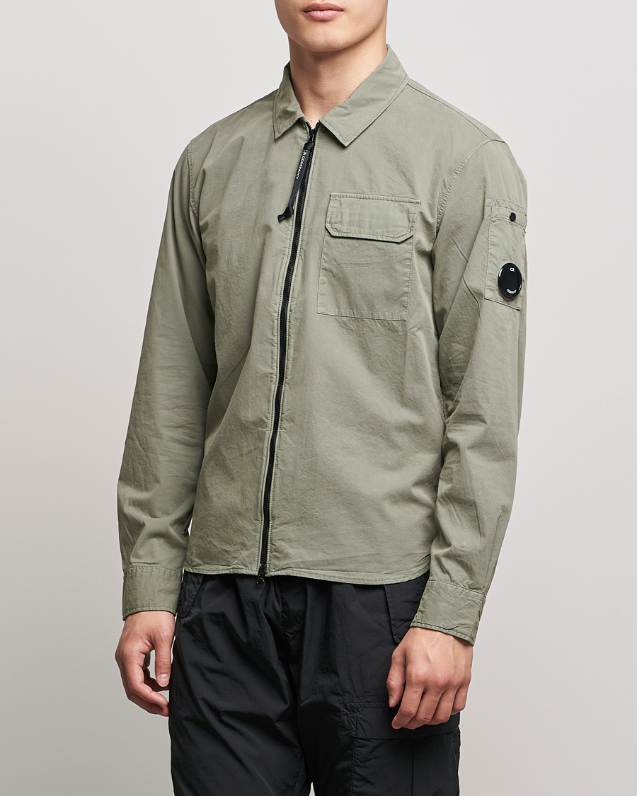 Herre | Skjorter | C.P. Company | Garment Dyed Gabardine Overshirt Green