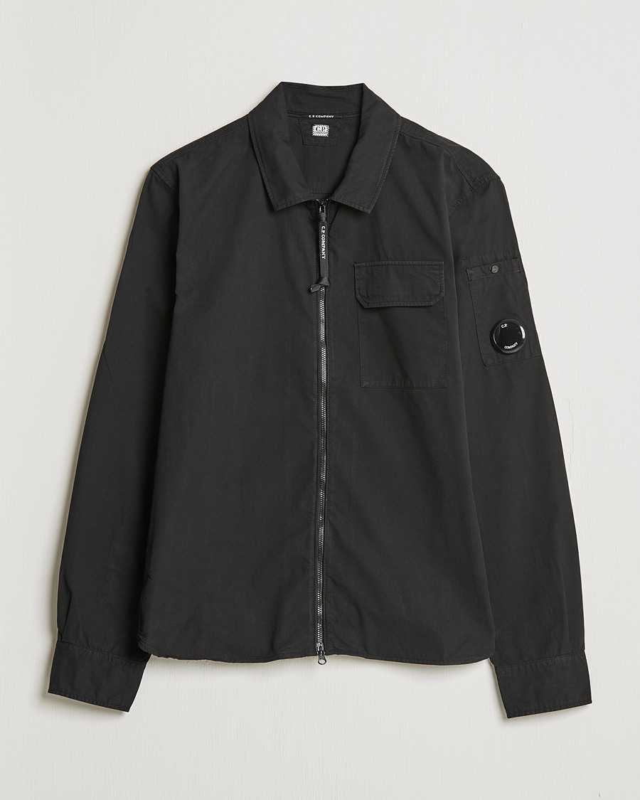 Herre | Skjorter | C.P. Company | Garment Dyed Gabardine Overshirt Black